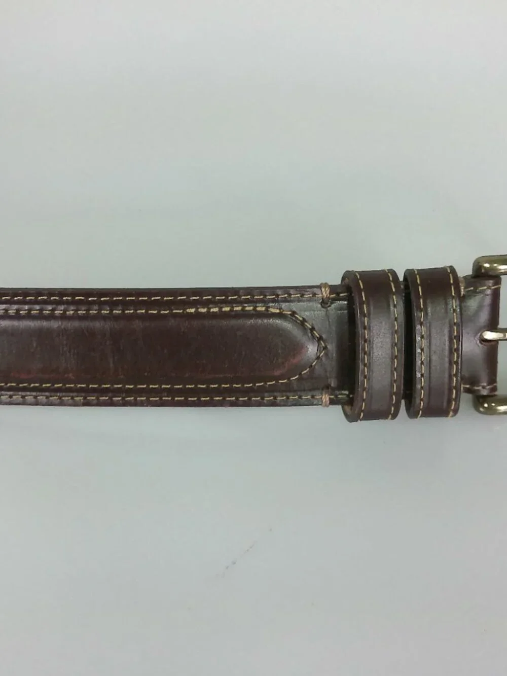 Orvis Sedgwick Bridle Leather Belt Size 38 Brown Brass Buckle USA Made